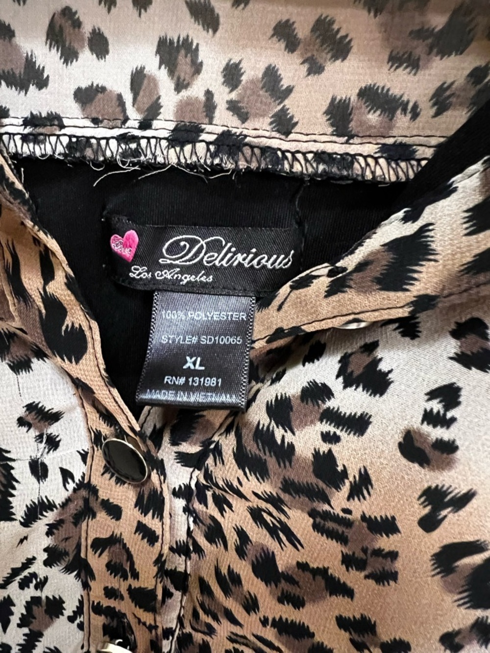 Delirious Tan and Black Leopard-Print Tunic - Picture 2 of 4